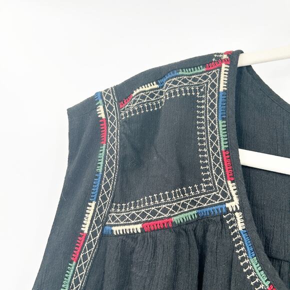 J. Jill Womens Summer Embroidered Boho Cotton Blend Sleeveless Blouse Size 4X - Picture 3 of 6